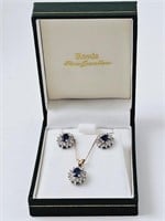 10K New Sapphire Necklace Set
