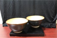 Set of Two LBI (Long Beach Island?) Pottery Bowls