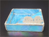 Stained Glass Box w/Pewter Polar Bear Aplica