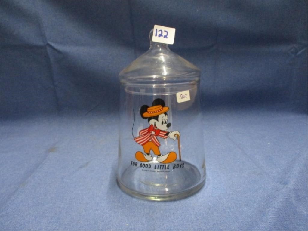 mickey mouse lidded candy jar .