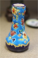 Longwy Enamel Small Pottery Vase