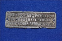 Antique/Vintage Pohl & Hagendorn Metal Label