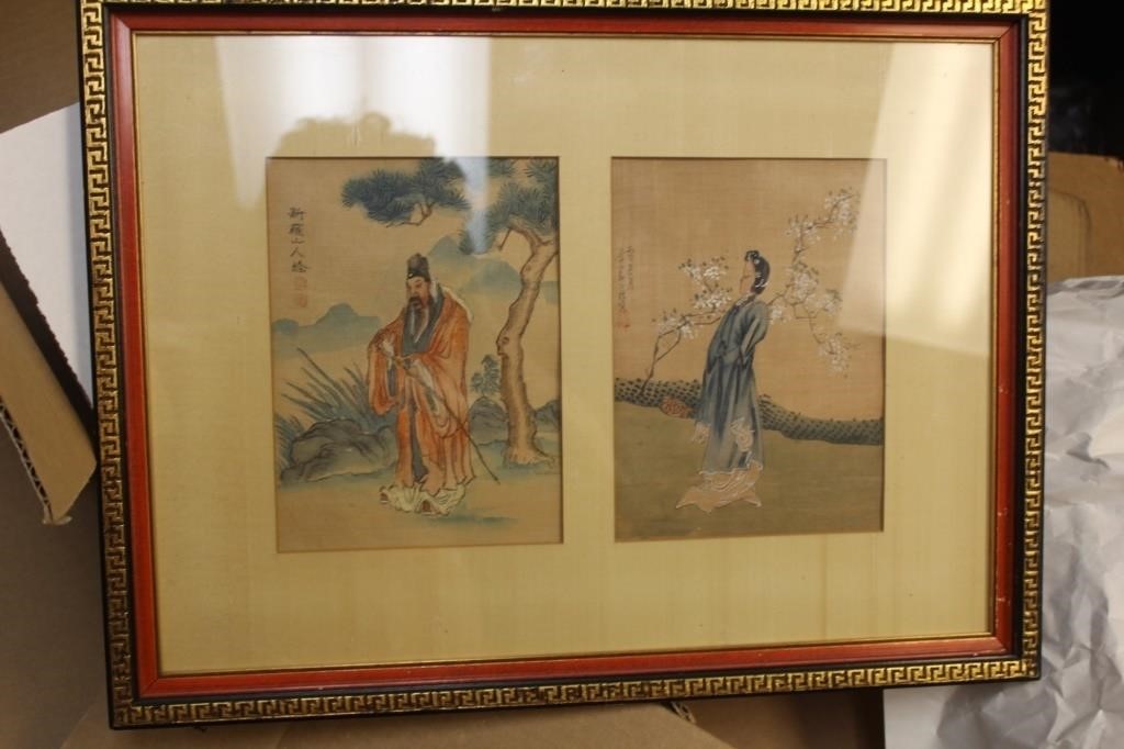 Two Chinese Painting in One Frame