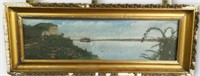 Riverboat Scene Oil on Board