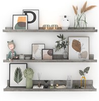 3pc 36 Inch Grey Floating Shelves for Wall