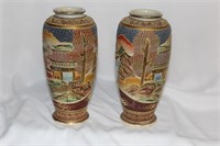 A Pair of Signed Japanese Satsuma Vases