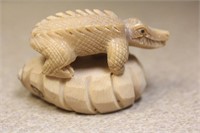 Taqua or Palm Nut Carving of an Alligator