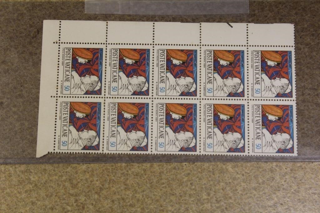 Block of 10 Vaticane Stamps