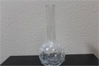 A Crackle Glass Beaker Form Vase