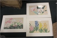Set of 3 Masaharu Aoyama Japanese Woodblock Prints