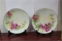 A Pair of Handpainted Floral Plate