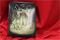 A Large Hand Painted Russian Lacquer Box