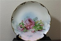 A Handpainted Rose Plate