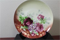 A Handpainted Rose Plate