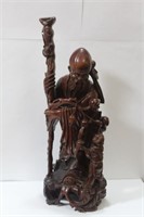 A Chinese Rosewood Carving of a Sage