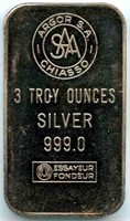 3 oz Troy .999 Fine Silver Bar