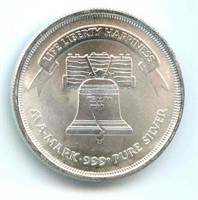 1 oz Silver .999 Troy Round - A-Mark/Liberty Bell