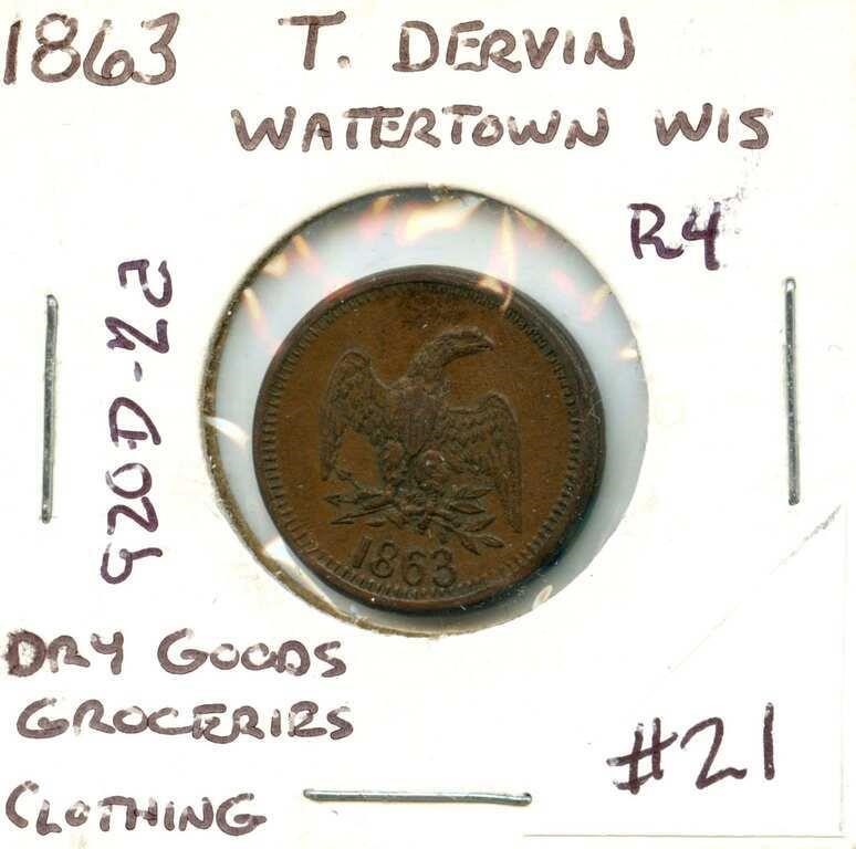 1863 T. Dervin Watertown, Wis. Dry Goods -