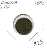 German 1853 Prussia 1 Pfennig / 360 Einen Thaler