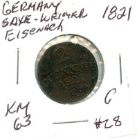 German 1821 Saxe Weimer Eisenach - Reverse has