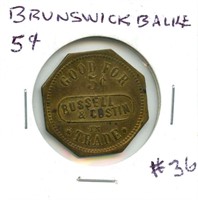Brunswick Balke Check 5¢ - Russell & Custin