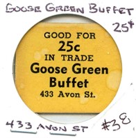 Paper Good For Trade 25¢ Goose Green Buffet - 433