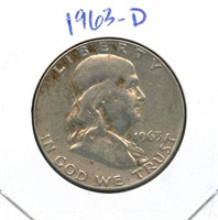 1963-D Franklin Silver Half Dollar