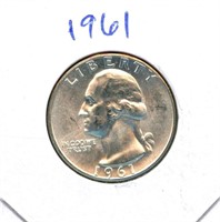 1961 Washington Uncirculated Silver Quarter