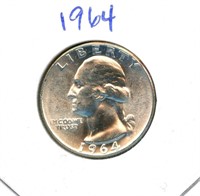1964 Washington Uncirculated Silver Quarter