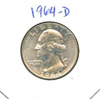 1964-D Washington Silver Quarter