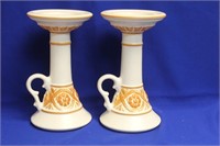 A Pair of Haeger Pottery Candlesticks