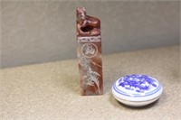 Chinese Soap Stone Stamp and Ink Cake