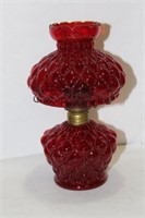 A Rare Victorian Ribbed Glass Oil Lamp