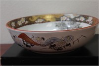 A Signed Rare Kutani Samurai Bowl