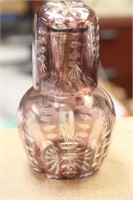 Cut Glass Bottle with Cup