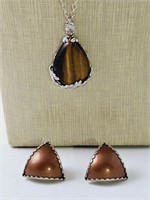Tigers Eye Pendant Necklace Lot