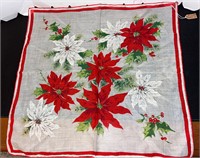 Vintage Poinsettia Handkerchief
