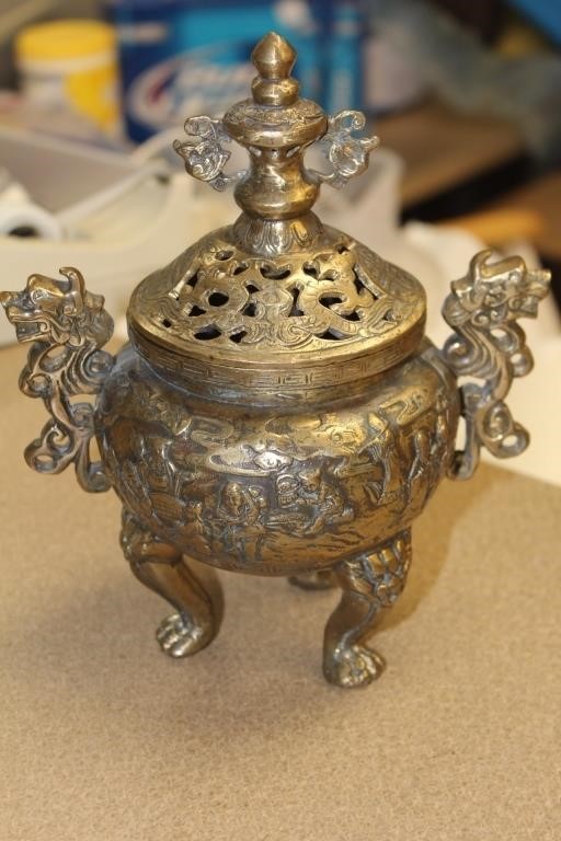 Chinese Bronze or Brass Incense Burner