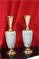 Set of Two Metal Vases