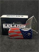 1.5in Black Legion American Flag Stub Knife