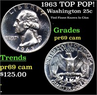 Proof 1963 Washington Quarter TOP POP! 25c Graded