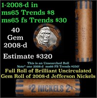 Shotgun Jefferson 5c roll, 2008-d 40 pcs Bank Wrap