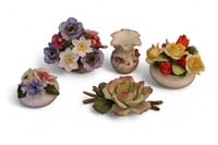5pc Ceramic Floral Pieces