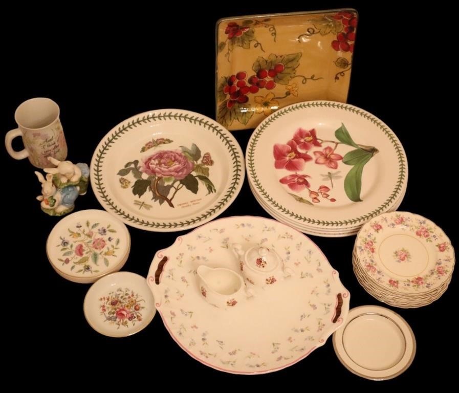 Floral Plates, Bunny S&P- Avon, Minton