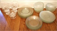 Collection of Glass Plates, Bowls & Pedestal Glass