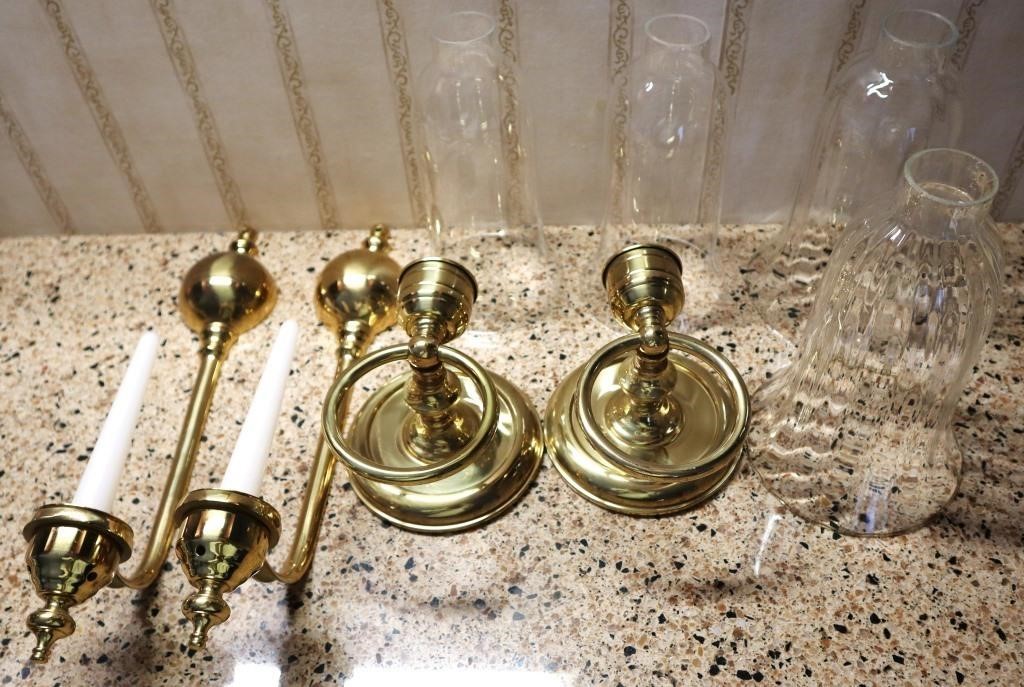4pc Brass Candle Sconces