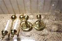 4pc Brass Candle Sconces