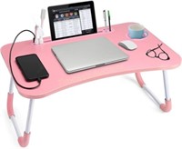 Slendor Foldable Laptop Desk  Bed Table Pink