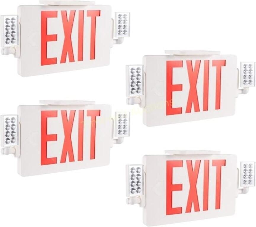 Gruenlich LED EXIT Sign  Red  4-Pack