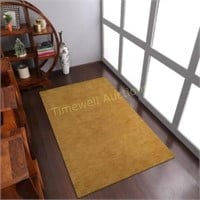 Rugsotic Woolen 5' x 7' Area Rug Gold